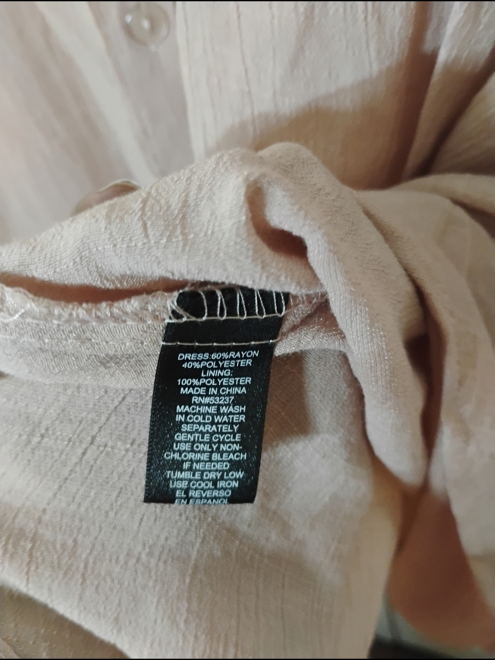Mlle Gabrielle Blush-Taupe Button Front Top - Picture 4 of 6
